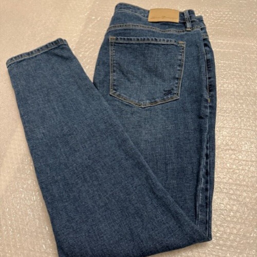 SEVEN 7 DENIM WOMEN’S JEANS MED WASH BLUE SIZE 12, SKINNY ANKLE LENGTH